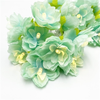 LED blomster lyskæde i mintgrøn